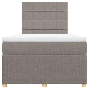 Κρεβάτι Boxspring με Στρώμα Taupe 120x200 εκ. Υφασμάτινο - Μπεζ-Γκρι