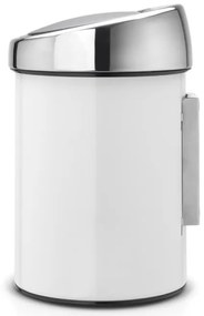 Brabantia Touch Bin 647216, 3 L, Ομαλό και αθόρυβο άνοιγμα, Επίτοιχη τοποθέτηση, Λευκό
