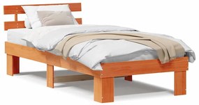 vidaXL Σκελετός Κρεβατιού Καφέ 80 x 200 cm Μασίφ ξύλο πεύκου