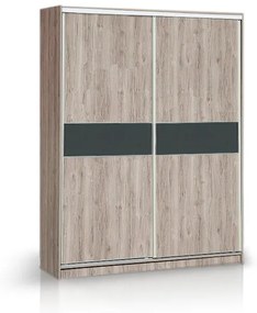 ΧΕΡΙ ΞΥΛΟ Ντουλάπα συρ. 2φυλ. 185cm Μ. x 60cm x 240cm Υ. -  Οριζόντιο σχέδιο ξυλο - ΚΩΔ.: 10-03x