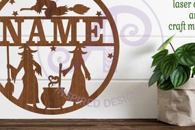 Σετ των 2 Intra απο ξύλο plywood 3mm-4mm πάχος – Πρότυπο κοπής με λέιζερ Sin Name Witches Δίασταση 20x20 cm INTRAFABR-82364604