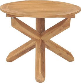 vidaXL Τραπεζαρία Κήπου Ø90 x 75 εκ. από Μασίφ Ξύλο Teak