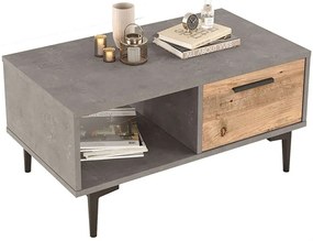 Τραπέζι Σαλονιού Jethro 176-000073 90x51x40,6cm Cement-Sonoma