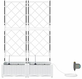 vidaXL Ζαρντινιέρες κήπου Λευκό 80 x 40 x 126 cm Ατσάλι