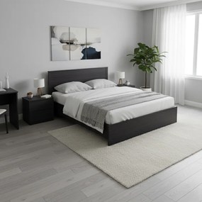 Κρεβάτι Athos pakoworld σε wenge απόχρωση 160x200εκ