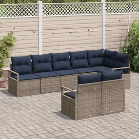 vidaXL Σετ Καναπέ 8 pcs Γκρι συνθετικό ρατάν