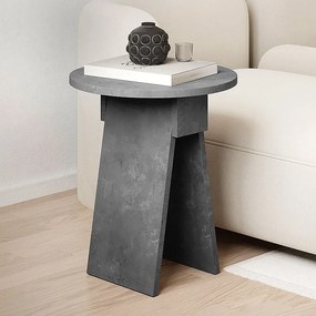 Τραπεζάκι βοηθητικό Chen Megapap χρώμα γκρι ρετρό Φ42x50εκ.