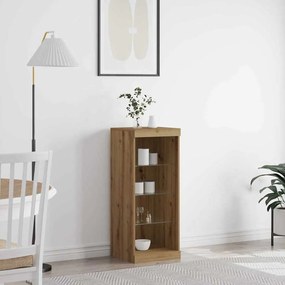 vidaXL Πλευρικό Τραπέζι LED Artisan Oak 41 x 37 x 100 εκ