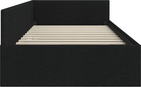 vidaXL Κρεβάτι Γωνίας Μαύρο 80 x 200 cm ύφασμα