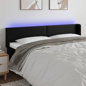 Κεφαλάρι Κρεβατιού LED Μαύρο 163x16x78/88 εκ. Συνθετ. Δέρμα 3123052
