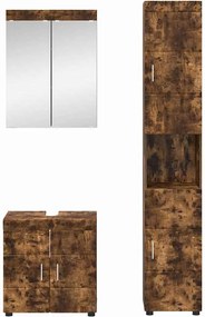 vidaXL Σετ Επίπλων Μπάνιου TULUM 3 pcs Καπνιστό Δρύς 60 x 34 x 63 εκ