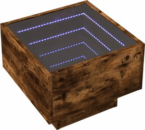 vidaXL Τραπέζι Βοηθητικό με LED Δρυς 40x40x30 εκ. Επεξεργασμένο Ξύλο