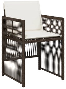 vidaXL Καφετί Σετ Κήπου για Φαγητό 5 pcs Καφέ Ατσάλι