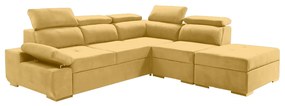 Γωνιακός καναπές κρεβάτι Amelia με αποθηκευτικό χώρο, Κίτρινο 280x253x85cm Δεξιά γωνία - AME-TED-23