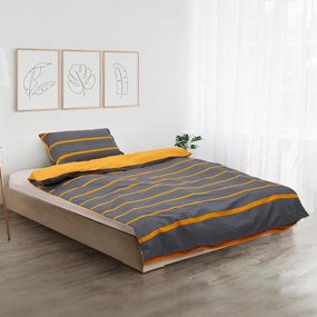 Heinner HR-2SBED-ORG Σετ Παπλωματοθήκη Μονή Βαμβακερή + Μαξιλαροθήκη 150x200cm GREY/ORANGE