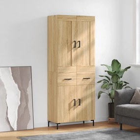 vidaXL Ντουλάπι Sonoma δρυς 69,5 x 34 x 180 εκ. από Επεξεργασμένο Ξύλο