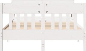 vidaXL Σκελετός Κρεβ. Χωρίς Στρώμα Λευκό 140x200 εκ Μασίφ Πεύκο