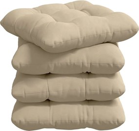 vidaXL Μαξιλάρια καθισμάτων 4 pcs Κρεμ 45 x 45 cm Ύφασμα Μικροΐνας