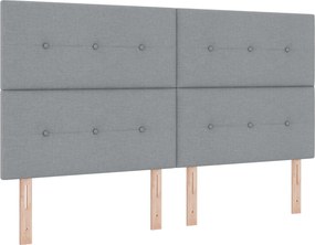 vidaXL Κρεβάτι box spring με στρώμα Ανοιχτό γκρι 180 x 200 cm Ύφασμα