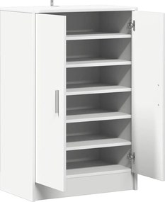 vidaXL Παπουτσοθήκη Λευκή 60 x 35 x 92 εκ. από Επεξ. Ξύλο