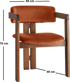 Καρέκλα Καρυδιά / Κεραμιδί CO 58x49x76