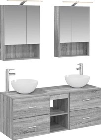 vidaXL Σετ Επίπλων Μπάνιου 5 pcs Γκρι Sonoma