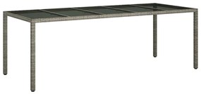 vidaXL Τραπέζι Κήπου για Φαγητό Γκρι 250 x 100 x 75 cm Πολυ ράταν