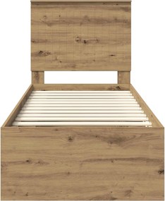 vidaXL Σκελετός Κρεβατιού Artisan Δρυς 75 x 190 cm