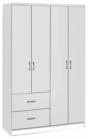 Ντουλάπα Mesa C105, Άσπρο, 180x119x42cm, Πόρτες ντουλάπας: Με μεντεσέδες