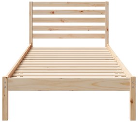 vidaXL Σκελετός Κρεβατιού Καφέ 80 x 210 cm Μασίφ ξύλο πεύκου