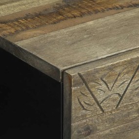 Κομοδίνα 2 τεμάχια ανοιχτό γκρι 40x33x46 cm μασίφ ξύλο Mango - Γκρι