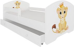 Παιδικό κρεβάτι Belossi-140 x 70-Με προστατευτικό-Leuko-Kitrino