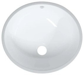 Νιπτήρας Μπάνιου Οβάλ Λευκός 38,5 x 33,5 x 19 εκ. Κεραμικός - Λευκό