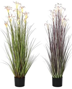 Διακοσμητικό Φυτό DKD Home Decor Μέταλλο Πορτοκαλί Πράσινο Βουργουνδίας PVC 35 x 35 x 114 cm (x2)