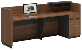 Γραφείο reception Oscar pakoworld καρυδί-ανθρακί 180x65x76εκ