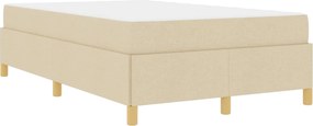vidaXL Σκελετός Κρεβατιού με στρώμα Κρεμ 120 x 200 cm ύφασμα