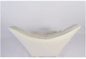 Πολυθρόνα ArteLibre MARION Λευκό Ύφασμα Μπουκλέ/Ξύλο 73x69x96cm