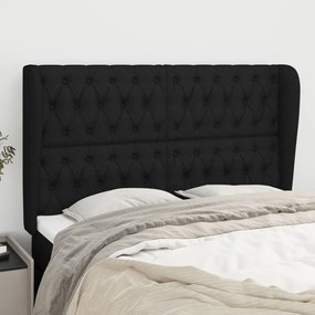 Κεφαλάρι με Πτερύγια Μαύρο 163x23x118/128 εκ. Υφασμάτινο 3118300