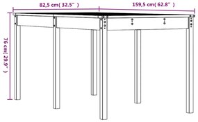 ΤΡΑΠΕΖΙ ΚΗΠΟΥ 159,5X82,5X76 ΕΚ. ΑΠΟ ΜΑΣΙΦ ΞΥΛΟ ΨΕΥΔΟΤΣΟΥΓΚΑΣ 823981