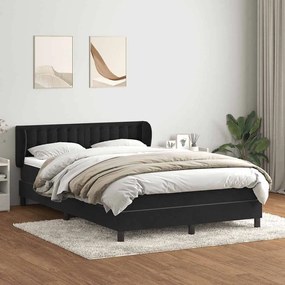 Box Spring Κρεβάτι με στρώμα Μαύρο 160x220 cm Βελούδινο