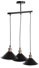 Φωτιστικό Οροφής BELL C7533.11 Τρίφωτο Μέταλλο Μαύρο - Χάλκινη Ντουϊ Φ21,5x128Υ εκ. 21.5x21.5x128 εκ.