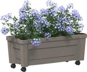 vidaXL Γλάστρα Calypso με Ρόδες PP Γκρι