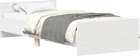 vidaXL Σκελετός Κρεβατιού Λευκό 80 x 200 cm Επεξεργασμένο Ξύλο