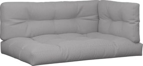 vidaXL Μαξιλάρια Παλέτας 3 τεμ. Γκρι Υφασμάτινα