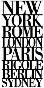 Διακοσμητικό Τοίχου Capitals 891TNL3220 28x57cm Black Wallity Μέταλλο