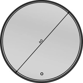 Καθρέφτης Calia L LED-Διάμετρος: 60 εκ. - 0.00Χ3.00Χ0.00cm