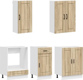 vidaXL Μονάδα κουζίνας PORTO 5 pcs Sonoma Δρυς Επεξεργασμένο Ξύλο