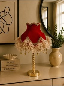 Κλασικό επιτραπέζιο φωτιστικό με βελούδινο κάλυμμα