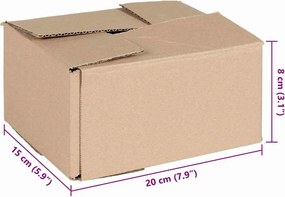 vidaXL Πτυσσόμενο Κουτί 50 τεμ. Φυσικό 20 x 15 x 10 εκ. Χαρτόνι