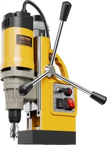 Magnetic Drill 1400W 2878 lbf Mag Drill Press 2 in Boring Diameter 6 Bits Yellow